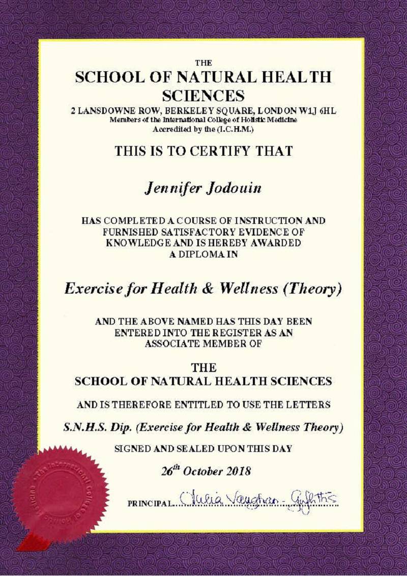 Exercise for Health & Wellness Diploma